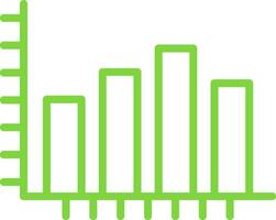 Bar Chart Line Two Color Icon vector