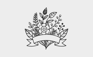 Floral banner with leaves tree and white background vector