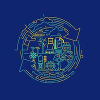 concept of environment conservation or ecology system, graphic of recycle symbol with sustainable meaning inside vector