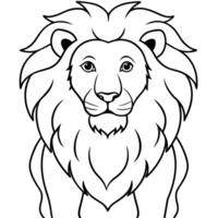 Lion coloring pages for kids vector
