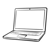 A drawing of a laptop computer on a white background vector