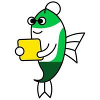 Fish with a yellow card in its hand vector