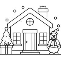 Christmas coloring pages for kids vector
