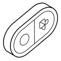 A black and white drawing of a button vector