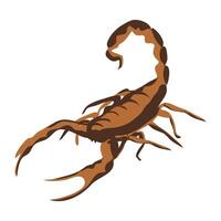 alacran which is translated as Scorpiones. Brown scorpio with stinger. vector