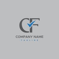 Abstract letter CF logo and icon design, with template vector
