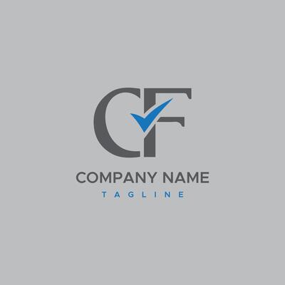 Abstract letter CF logo and icon design, with template