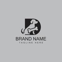 Initial Letter D Dog Logo with Design Template vector
