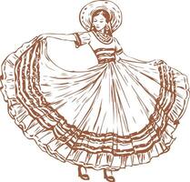 A Mexican folklore dancer-01 vector