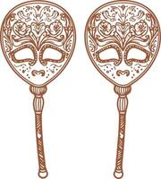 A pair of maracas mask vector