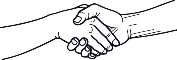 Handshake outline silhouette vector