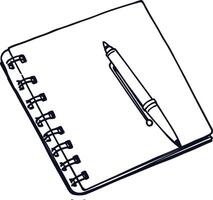 Notebook and Pen outline vector