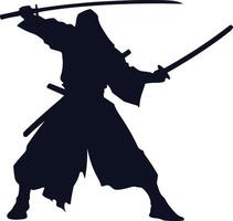 Kendo Fighter Combat Silhouette vector