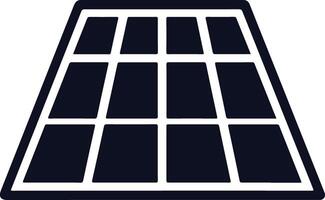 A solar panel icon with rays shining down vector