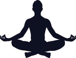 Man Doing Yoga Silhouette vector