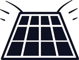 A solar panel icon with rays shining down vector