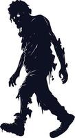 Walking Zombie Silhouette vector
