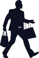 Man Shopping Silhouette vector