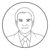 A drawing of a man in a suit and tie vector