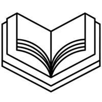 An open book icon on a white background vector