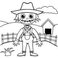 Scarecrow coloring pages vector