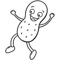 A cartoon peanut is jumping and dancing vector