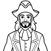 Coloring page pirate man vector