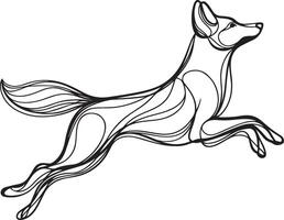 Speedy Dog Outline Illustration Isolated on White vector