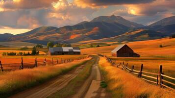 Golden Hour on a Country Road photo