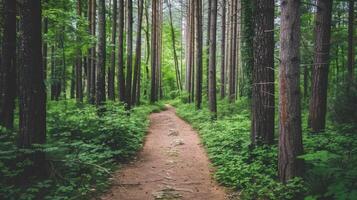Pathway Through a Lush Forest photo