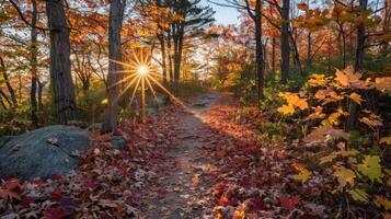 Autumnal Path Through the Woods photo