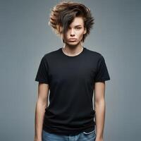 Neutral tee shirt display photo