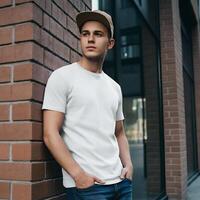 Open space t-shirt model photo