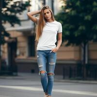 Plain tee shirt mockup photo