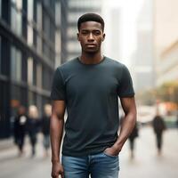 Untouched t-shirt model photo