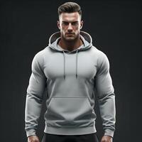 Clean hoodie sketch model photo