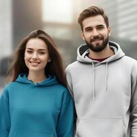 Unprinted hoodie model photo