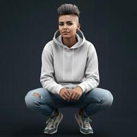 Blank hoodie digital model photo