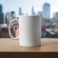 Blank coffee mug mockup for displaying custom visuals photo
