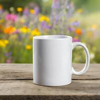 Unmarked coffee mug mockup for custom design integration photo