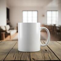 Blank coffee mug template for showcasing personal designs photo