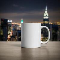 Empty coffee mug mockup to apply your custom branding photo