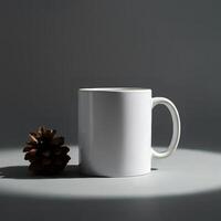 Empty mug mockup ideal for showcasing your designs photo