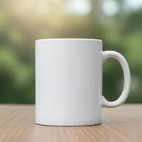Unbranded coffee mug mockup ready for design customization photo
