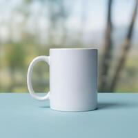 Blank mug template, perfect for your design elements photo