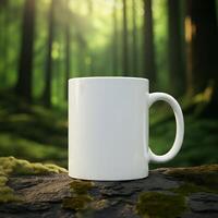 Blank coffee mug template for creative customization photo