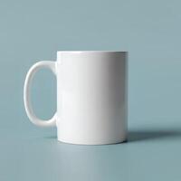 Empty coffee mug template ready for your creative input photo