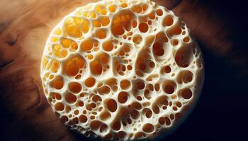 Smooth texture characterizing this cheese photo