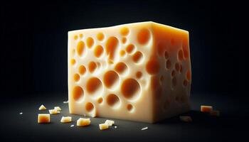 A cheese wrapped in smooth, rich texture photo