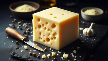 Cheese imbued with luxurious smooth texture photo